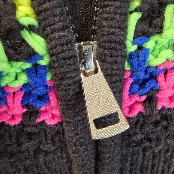 Ralph Lauren Active Sweater Cardigan Rainbow Striped Colorful Retro Zip Large - Picture 3 of 10